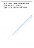 AQA GCSE GERMAN Foundation Tier	Paper 1 Listening QUESTION PAPER JUNE 2023  