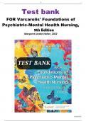 Test Bank Foundations of Psychiatric-Mental Health Nursing,  Varcarolis' Foundations of Psychiatric-Mental Health Nursing