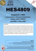 HES4809 Assignment 1 (COMPLETE ANSWERS) 2024 (608044) - DUE 31 May 2024 