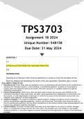 TPS3703 Assignment 1B (ANSWERS) 2024 - DISTINCTION GUARANTEED
