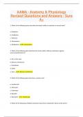 AAMA - Anatomy & Physiology Revised Questions and Answers / Sure A+