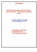 Test Bank for Differential Equations with Boundary-Value Problems, 10th Edition Zill (All Chapters included)