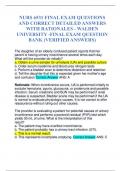 NURS 6531 FINAL EXAM QUESTIONS AND CORRECT DETAILED ANSWERS WITH RATIONALES - WALDEN UNIVERSITY -FINAL EXAM QUESTION BANK (VERIFIED ANSWERS)