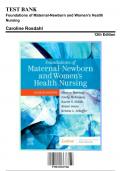 Test Bank for Foundations of Maternal-Newborn and Women’s Health Nursing, 8th Edition by Murray, 9780323827386, Covering Chapters 1-28 | Includes Rationales