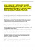 UHC 2024 AHIP - MEDICARE BASICS ASSESSMENT (MEDICARE ADVANTAGE [NON-SNP], PRESCRIPTION DRUG AND MEDICARE SUPPLEMENT PLANS)