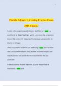 Florida Adjuster Licensing Practice Exam 2024 Update