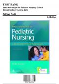 Test Bank: Davis Advantage for Pediatric Nursing: Critical Components of Nursing Care, 3rd Edition by Rudd - Chapters 1-22, 9781719645706 | Rationals Included