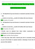 Illinois CNA Supplemental Nursing Home Administrator Exam questions & Answers 2024 ( A+ GRADED 100% VERIFIED)