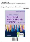 Test Bank: Davis Advantage for Psychiatric Mental Health Nursing, 10th Edition by Morgan - Chapters 1-43, 9780803699670 | Rationals Included