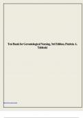 Test Bank for Gerontological Nursing, 3rd Edition, Patricia A. Tabloski.