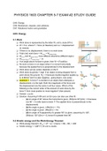 Physics 1603 Exam Chapter 5-7 Review