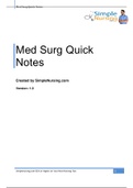 Med Surg Quick Notes (updated Summer 2020)|82% or Higher on Your Next Nursing Test.