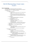 NR 291 Pharmacology I Study Guide Exam 4