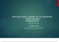 Iron Deficiency Anemia of the Newborn Powerpoint with lengthy/extended speakers notes