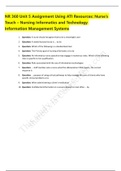 NR 360 Unit 5 Assignment Using ATI Resources: Nurse’s Touch – Nursing Informatics and Technology Information Management Systems/COMPLETE SOLUTION