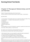 Chapter 9: Therapeutic Relationships and the Clinical Interview | Nursing School Test Banks