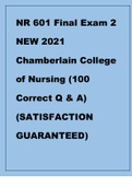 NR 601 Final Exam 2 NEW 2021 Chamberlain College of Nursing (100 Correct Q & A) (SATISFACTION GUARANTEED)