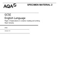 GCSEEnglish LanguagePaper 1 Explorations in creative reading and writingMark Scheme
