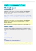 MATH 110 Module 5 Exam. | VERIFIED SOLUTION 