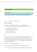 Test Bank Pediatric Nursing The Critical Components of Nursing Care 2nd Edition Rudd |Complete Guide A+