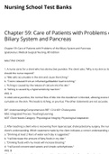 Chapter 59: Care of Patients with Problems of the Biliary System and Pancreas | Nursing School Test