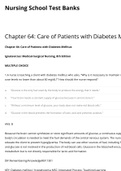 NUR 1300 Chapter 64 Care of Patients with Diabetes Mellitus Nursing School Test Banks