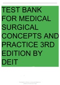 TEST BANK FOR MEDICAL SURGICAL :CONCEPTS AND PRACTICE 3RD EDITION BY DEWIT