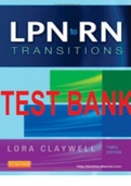 Test Banks for Lpn to Rn Transition Lora Claywell 3rd edition by DAWN PINARCHICK. All Chapters 1-19. 207 Pages