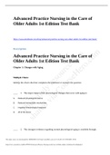 Advanced Practice Nursing in the Care of Older Adults 1st Edition Test Bank