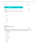 SCIN 131 Lesson 4 Quiz| GRADED A
