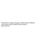 Chamberlain College of Nursing : NR565 Week 4 Midterm Exam Study Guide.VERIFIED DOCUMENT. MUST HAVE!