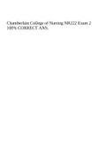 Chamberlain College of Nursing NR222 Exam 2 100% CORRECT ANS.