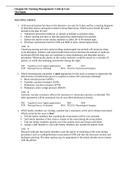NR 340 Critical Care: Chapter 66: Nursing Management: Critical Care Test Bank- Questions and Answers 