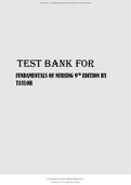 Latest Test Bank - Fundamentals of Nursing (9th Edition by Taylor)