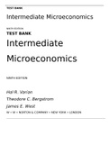 TEST BANK Intermediate Microeconomics NINTH EDITION Hal R. Varian Theodore C. Bergstrom James E. West