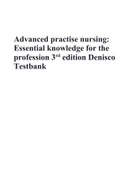 Advanced practise nursing: Essential knowledge for the profession 3rd edition Denisco Testbank