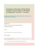 Foundations of Psychiatric Mental Health Nursing A Clinical Approach, 5th Edition by Elizabeth M. Varcarolis – Test Bank