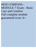 HESI COMPASS - MODULE 7 Exam - Basic Care and Comfort Full complete module guaranteed score A+
