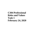 C304 Professional Roles and Values Task 1