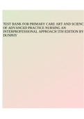 TEST BANK FOR PRIMARY CARE ART AND SCIENCE OF ADVANCED PRACTICE NURSING AN INTERPROFESSIONAL APPROACH 5TH EDITION BY DUNPHY