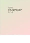 HESI A2 Health Information Systems Complete Test Preparation Test Bank