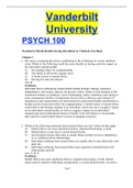 Vanderbilt University PSYCH 100Psychiatric-Mental Health Nursing 8e Videbeck (test bank_ ALL COVERED)