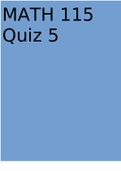 MATH 115 Quiz 5
