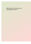 NSG 6020 Final Exam Review. VERIFIED Q AND A.