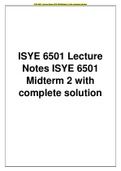 ISYE 6501 Lecture Notes ISYE 6501 Midterm 2 with complete solution