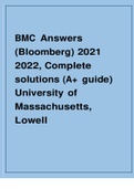 BMC Answers (Bloomberg) 2021, 2022, Complete Solutions (Verified Guide)
