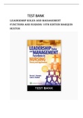 Test Bank Leadership Roles and Management Functions in Nursing 10th Edition Marquis Huston