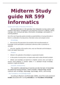 Nursing>NR 599 Informatics Midterm Review Sheet(Latest);All Answers Verified 