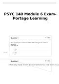 PSYC 140 Module 6 Exam- Portage Learning