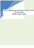 RN Comprehensive Predictor 2019 Form D/ Ati Exit exam -Retake Study Guide